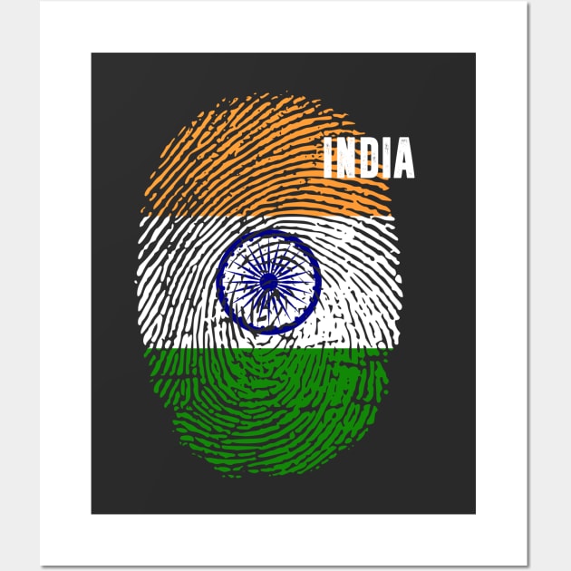 India Flag Fingerprint My Story DNA Indian Wall Art by Your Culture & Merch